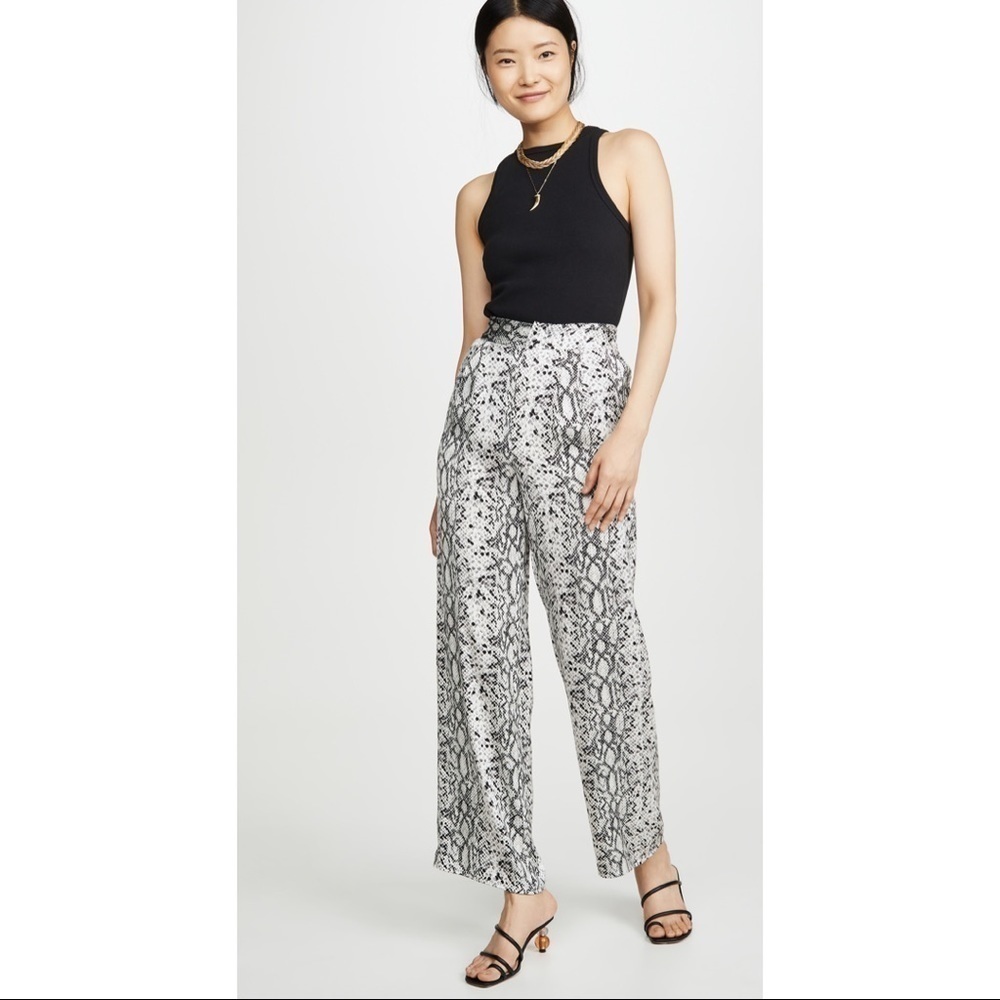 GOOD AMERICAN Snake Print Wide Leg Pants Sz M